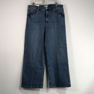 Nine West Wide Leg High Rise Jean, Women's Size 14 - Blue